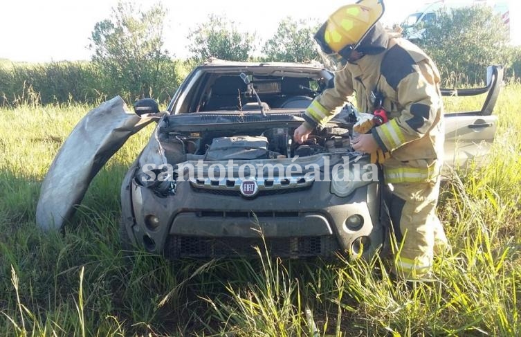 Choque con un herido leve en la Autovía 19