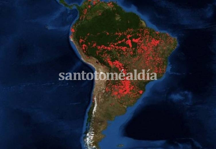 La NASA publicó imágenes satelitales que muestran cómo arde la Amazonía en Brasil