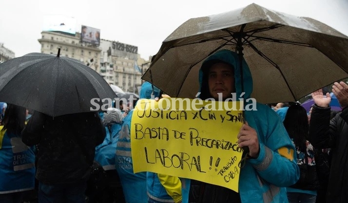 Protesta de agentes de tránsito en el centro porteño: 