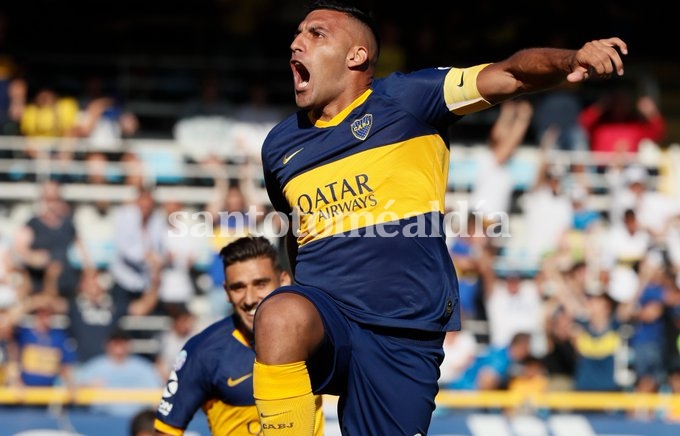 Ábila festeja el gol a los 2 minutos de juego. (Foto: Boca Juniors)