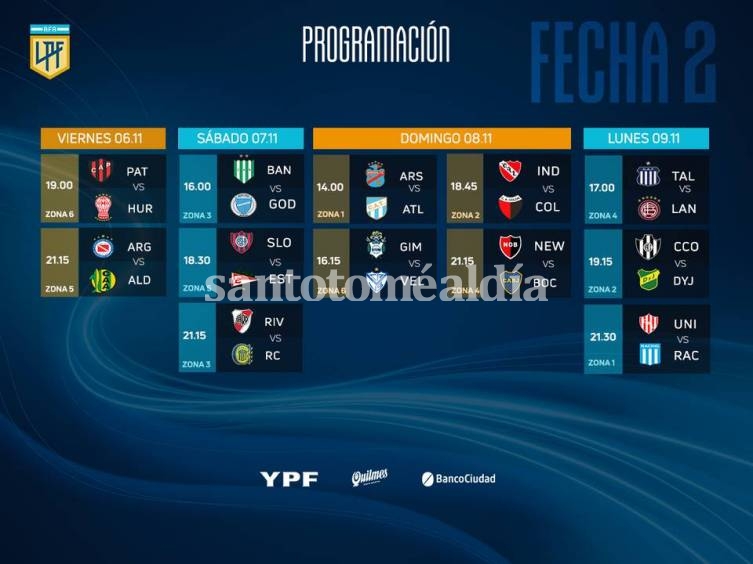 Está la programación de la segunda fecha de la Copa Liga Profesional
