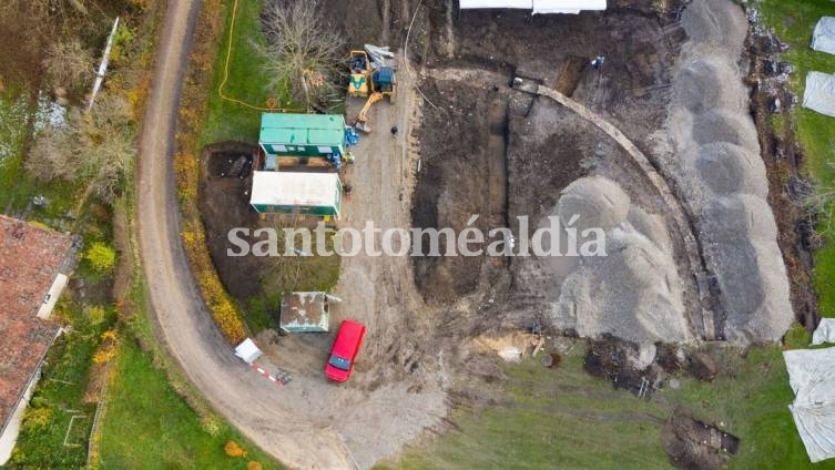 La excavación del anfiteatro romano en la comuna de Kaiseraugst, Argovia, Suiza.