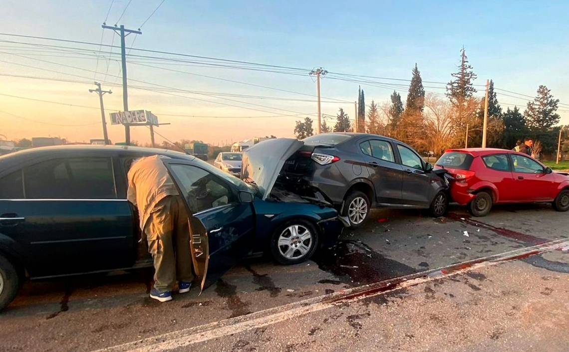 Violento choque en cadena en la Ruta 19