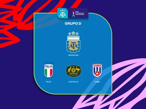 Mundial Sub 20: Argentina compartirá grupo con Italia, Australia y Cuba