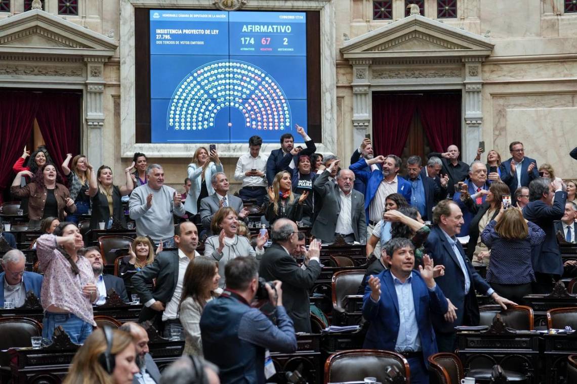 Con una amplia mayoría, la Cámara de Diputados anuló los vetos de Milei al Garrahan y a las universidades