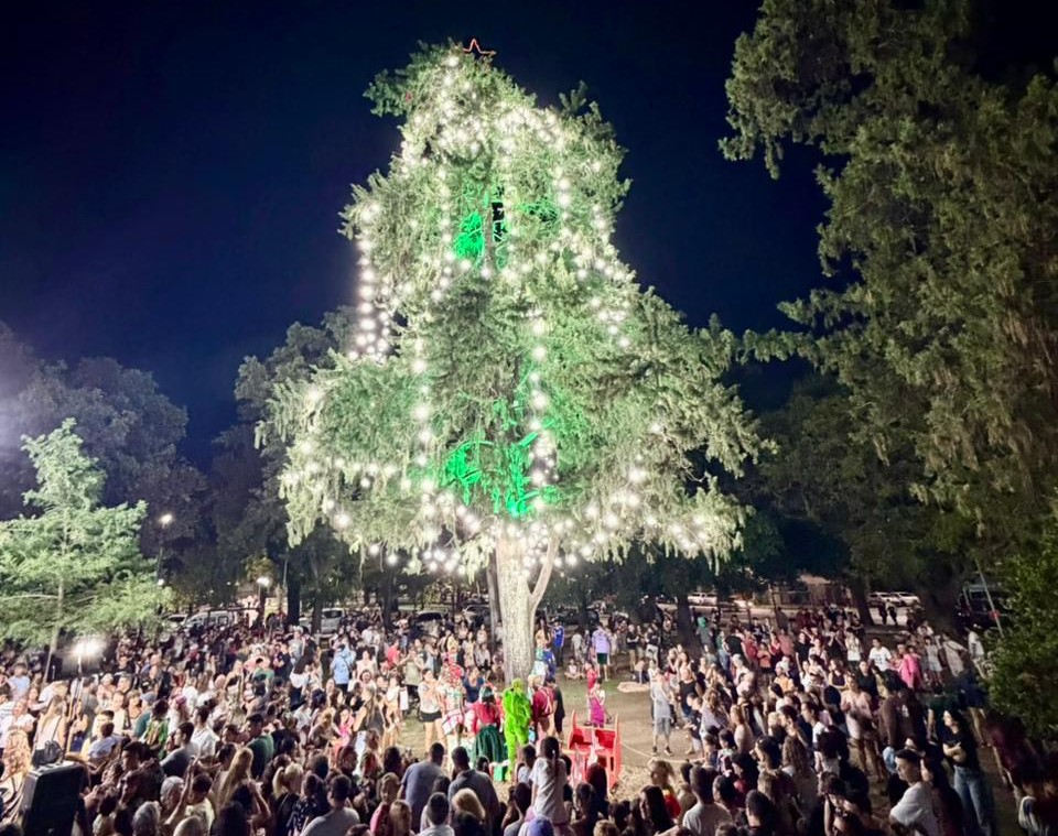 Se encendió el Árbol de Navidad con una gran cantidad de vecinos en Plaza Libertad