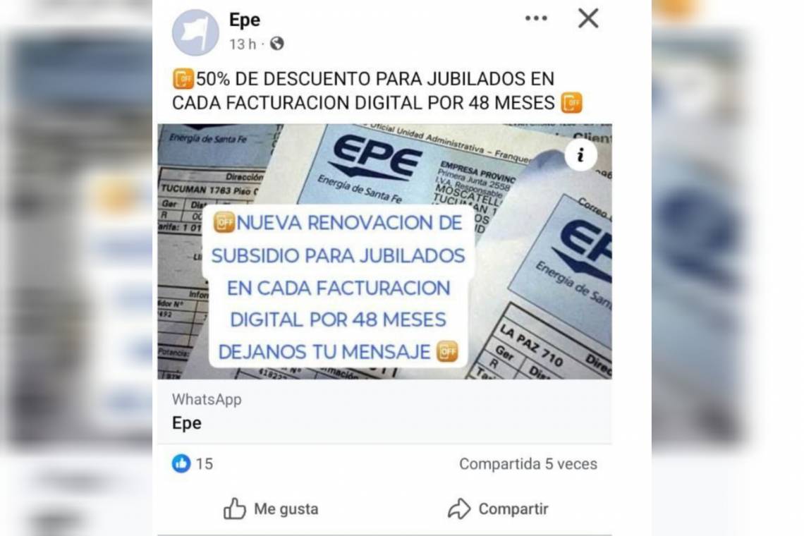 Alertan por estafas con falsas publicaciones vinculadas a la EPE