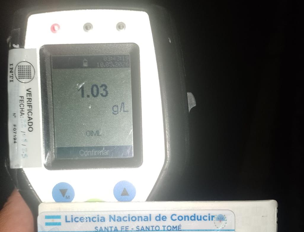 Nuevo caso de alcoholemia positiva durante un operativo en el acceso al Puente Carretero