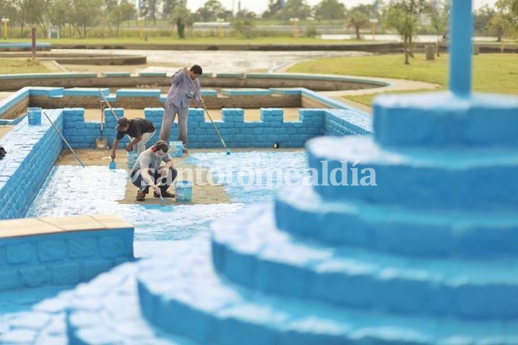 Ponen en valor los piletones del Parque Sur y también del Parque Garay. (Foto: Municipalidad de Santa Fe)