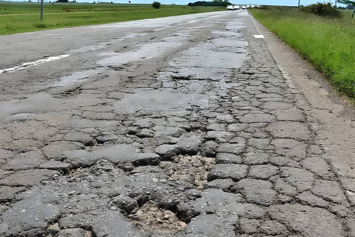 Uno de los tramos intransitables de la Ruta Nacional 11.