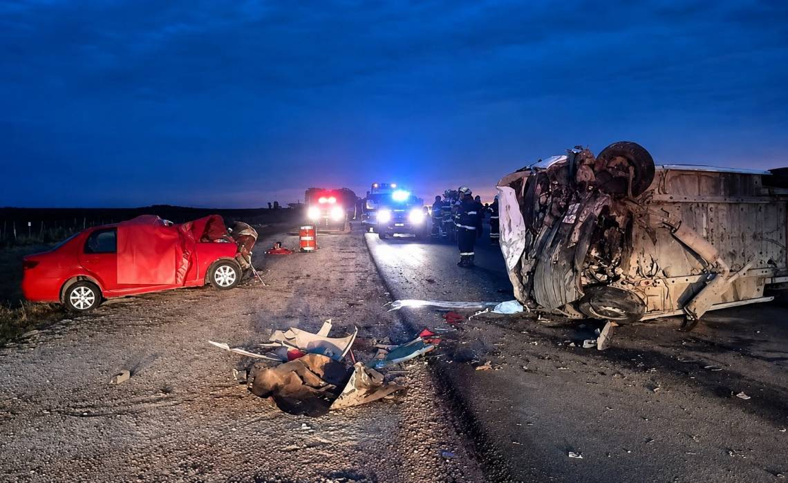 Un auto chocó de frente contra un minibus que transportaba a niñas en la Ruta Provincial 4 de Córdoba.