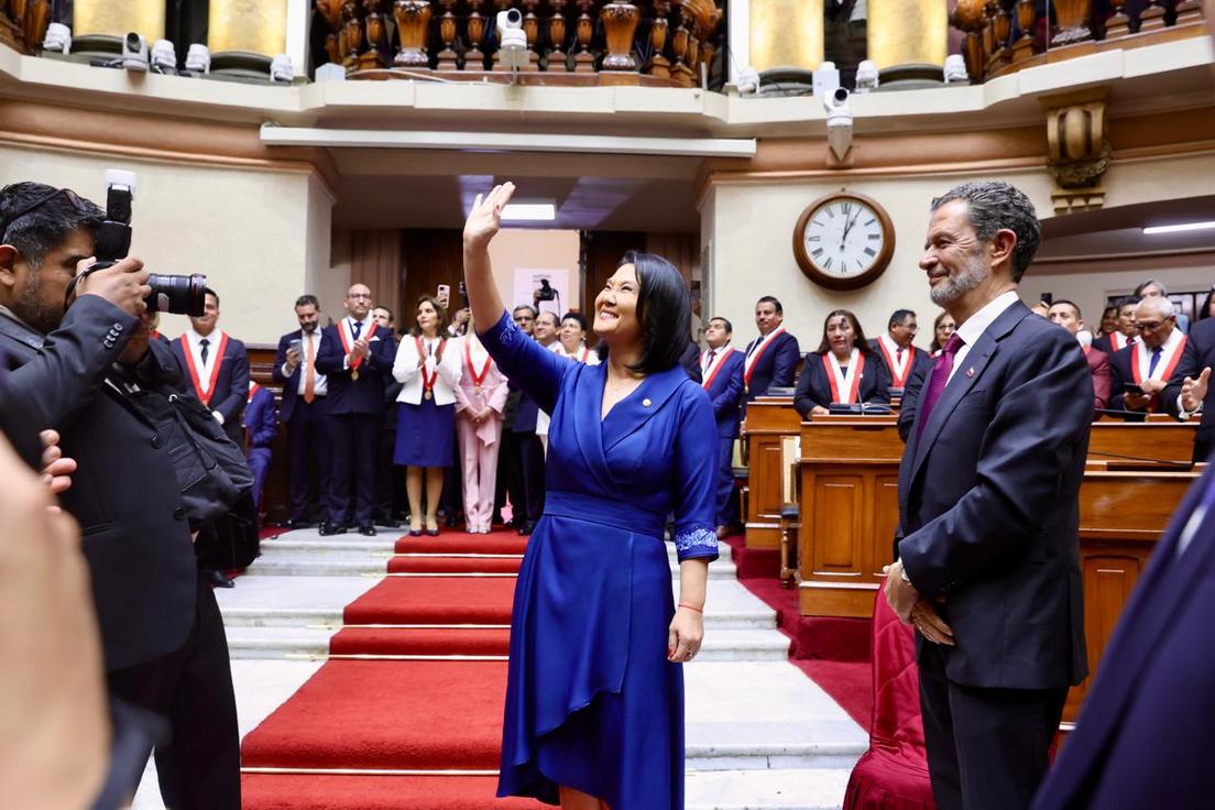 Keiko Fujimori en el Congreso de Perú. (Crédito: @congresoperu)