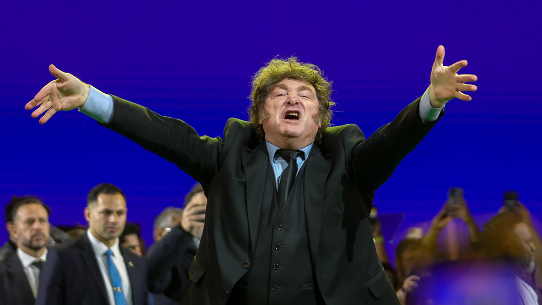 El presidente argentino Javier Milei en la convención nacional del Partido Liberal (PL) en São Paulo. (Crédito: Allison Sales/NurPhoto / Gettyimages.ru)