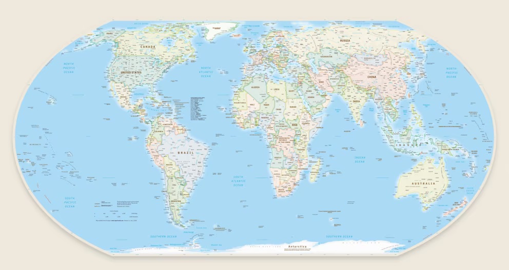 Así es el mapa Equal Earth, que refleja de una forma más proporcionada las superficies de los países. 