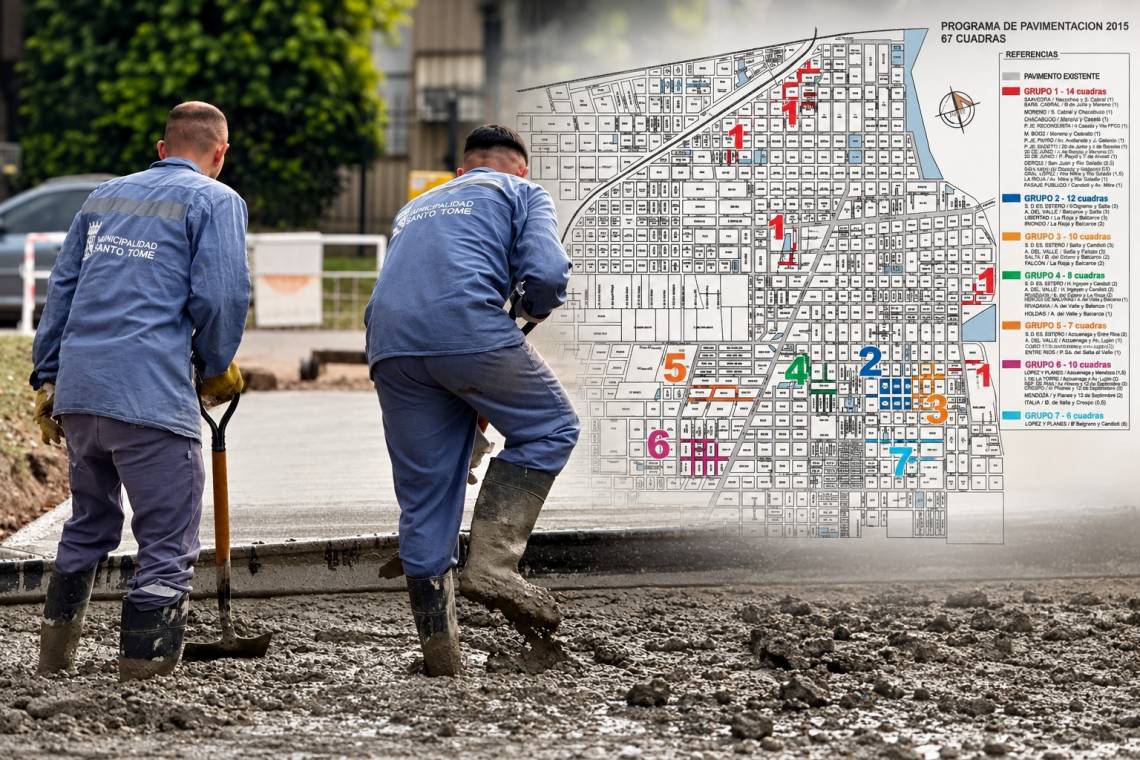 El Plan de Pavimentación nació con 67 cuadras y posteriormente fue ampliado a 80.