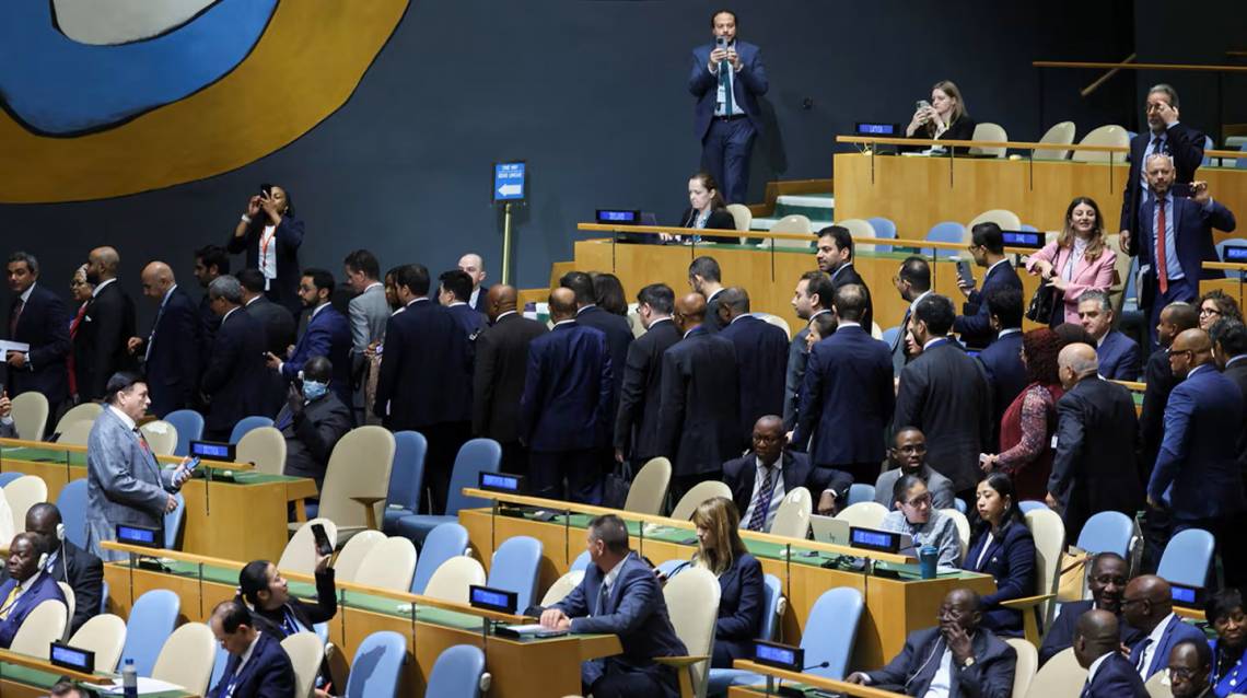 Protesta en la ONU: 77 delegaciones abandonaron la Asamblea durante el discurso de Netanyahu.